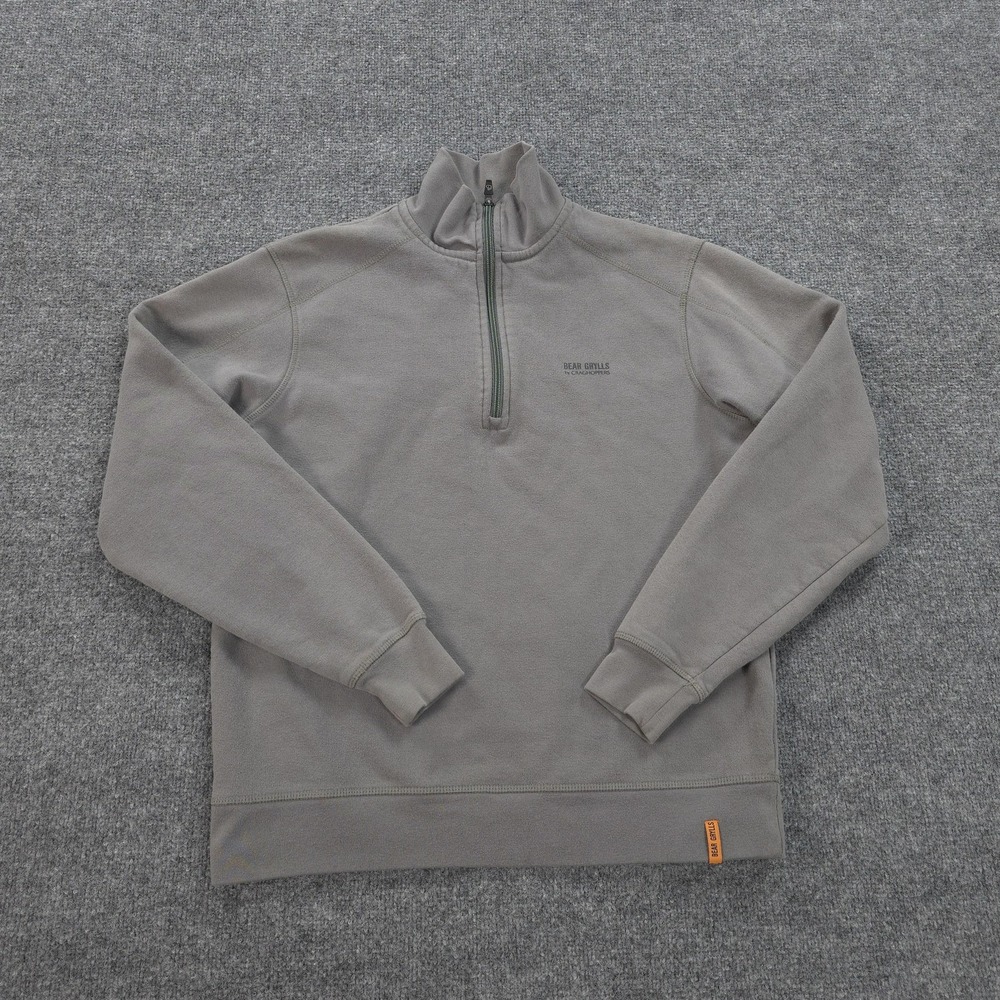 Craghoppers Sweater Mens Large Gray Bear Grylls Fleece Quarter Zip Pullover Hike